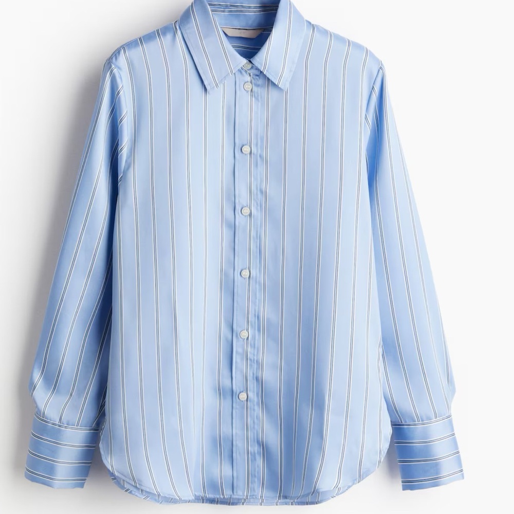 H&M Light Blue Striped Button Down Shirt